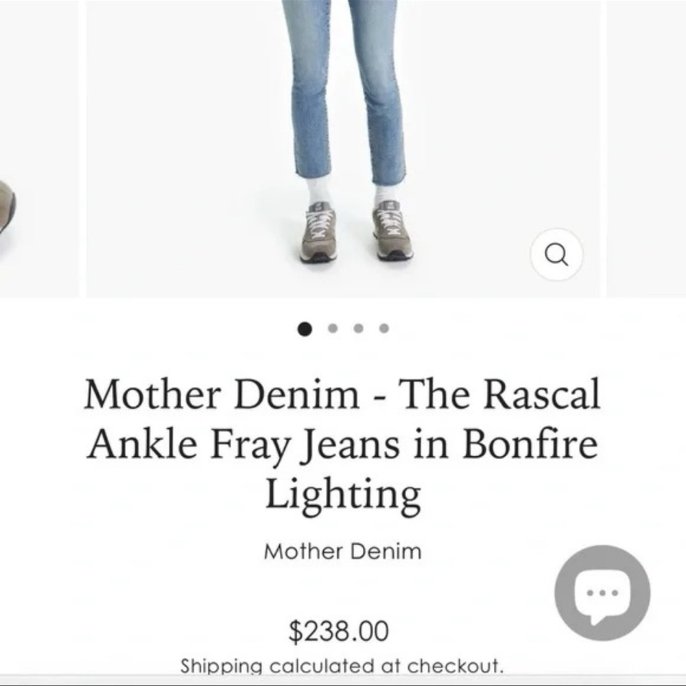 MOTHER DENIM THE RASCAL ANKLE FRAY JEANS BONFIRE LIGHTING sz 27 - Picture 2 of 10